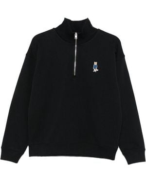 Maison Kitsuné Sweater Met Geborduurd Logo - Zwart