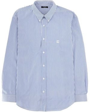 Balmain Striped-Pattern Shirt - Blue