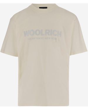 Woolrich Black Label Woolrich schwarzes Etikett übergroßes T -Shirt in Baumwolle - Weiß