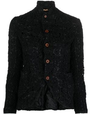 Comme des Garçons Geknöpfte Jacke Mit Stickereien - Schwarz