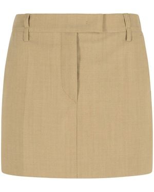 Sportmax Fify' Virgin Wool Miniskirt - Natural