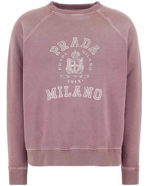 Prada Printed Cotton Sweatshirt - Pink