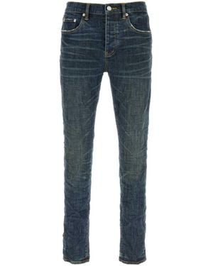 Purple Denim Stretch Denim Jeans - Blue
