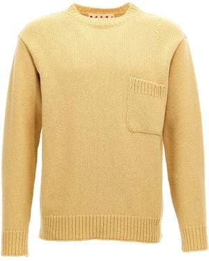 Marni Crew Neck Wool Sweater - Gelb