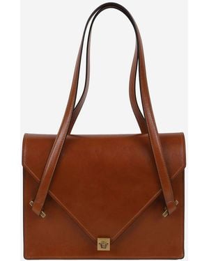 Versace Severine Leder-Umhängetasche - Braun