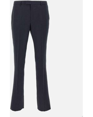 Paul Smith Slim Fit Navy Linen Broek - Blauw