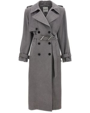 The Attico De Trenchcoat Met Dubbele Borsten Met Dubbele Borsten - Grijs