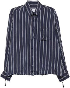 LC23 Viscose Stripes Sport Shirt - Blue