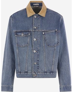JW Anderson Cotton Jacket With Corduroy Collar - Blue