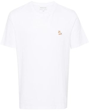 Maison Kitsuné T Shirt Con Applicazione Chillax Fox - Blue