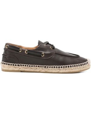 Bally Leather Braided-Sole Espadrilles - White