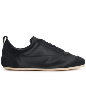 Jil Sander Etage' Satin Trainers With Suede Trim - Black