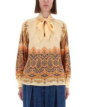 Etro Multicolour Silk Top - Blue