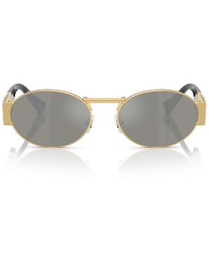 Versace Zonnebril Ve2264 100230 Goud/groen Zilver Gespiegeld Unisex - Grijs