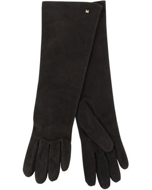 Max Mara Afideesuede lange Wildleder-Nappa-Handschuhe - Schwarz