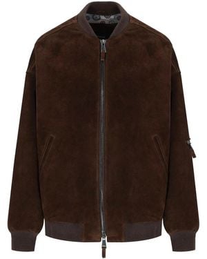Myskin Dark Oversize Bomber Jacket - Brown