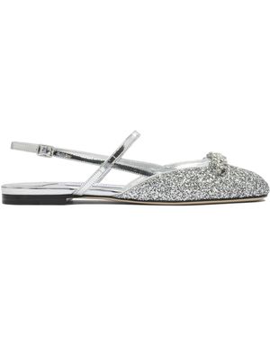 Jimmy Choo "Belinda" Slingback Ballet Flats - White