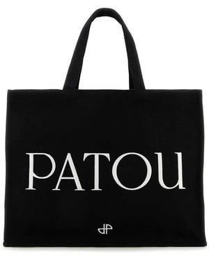 トートバッグ PATOU Black canvas small Tote Patou shopping bag Patou | Patou canvas tote in organic cotton
