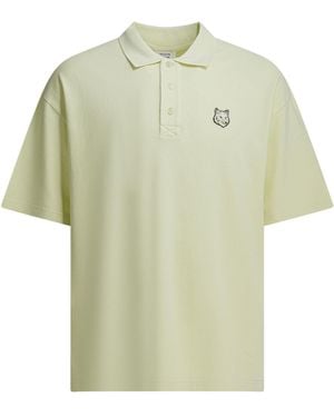 Maison Kitsuné "Fox Head" Poloshirt mit Knöpfen - Grün
