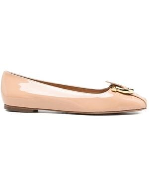 Ferragamo Gancini metal flat ballerinas - Natur