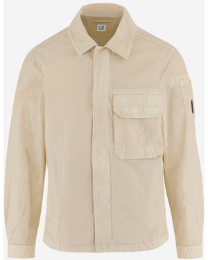 C.P. Company Technical Cotton Blend Shirt - Natural