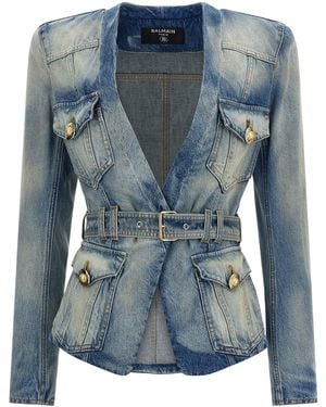 Balmain Denim Blazer - Blauw