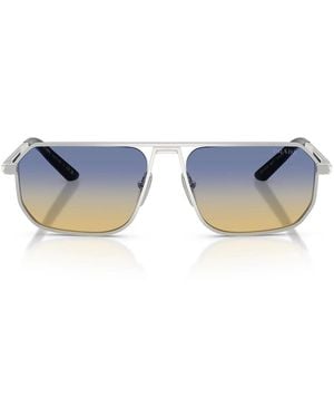 Prada Zonnebril Pra53 S 27506 Z Matzilver/geel Donkerblauw Heren