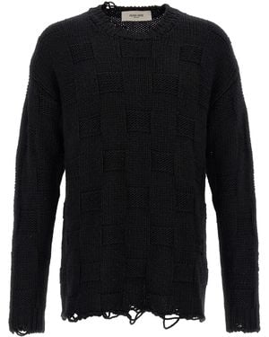 Golden Goose Boxy Crewneck Wool Knit Jumper - Black