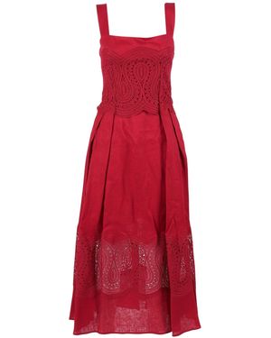 Clips Abito Con Pizzo - Red