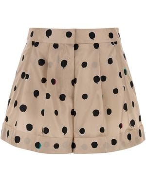 Fendi Printed Taffeta Shorts - Natural