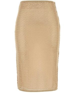 Prada Beige Mesh Skirt - Natural