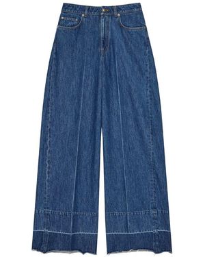 Givenchy Wide-Leg Denim Cotton Jeans - Blue