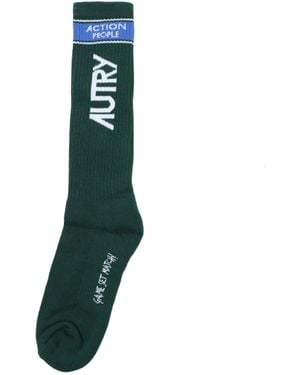 Autry Socks & Socks Men Cotton Green/white - Groen