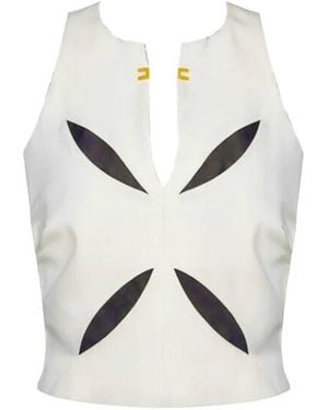 Elisabetta Franchi Top With Two Tone Cut Out - White
