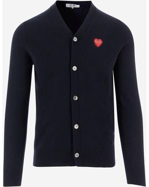 COMME DES GARÇONS PLAY Wolf Cardigan With Logo - Blue