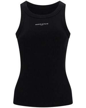 Maison Kitsuné Top Con Logo - Black