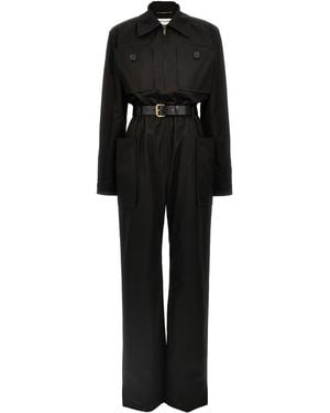 Saint Laurent Jumpsuit Mit Gürtel - Schwarz