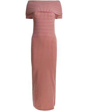 Alaïa Vichy Gebreide Jurk - Rood