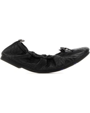 Burberry Leather Fawn Ballerinas - Black