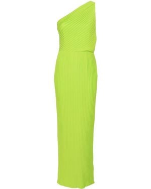 Solace London Adira Plissé Chiffon Maxi Dress - Green