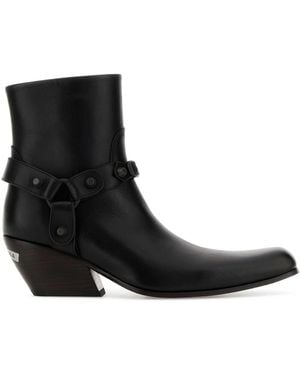 Balenciaga Solid Square Toe Boots - Black