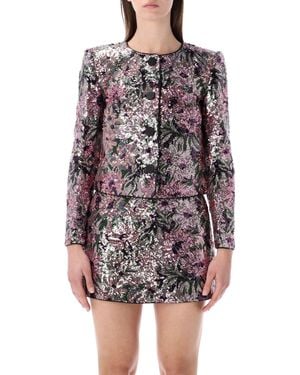 Self-Portrait Floral Sequin Jacket - Multicolor