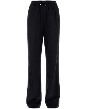 Moncler Wool-Blend Straight-Leg Pants - Black