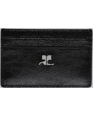 Courreges Card Holder Napplack Leather Wallets & Purses - Black