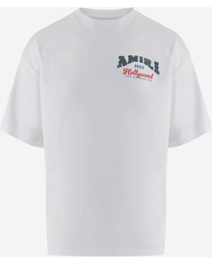 Amiri Cotton T Shirt With Logo Print - White