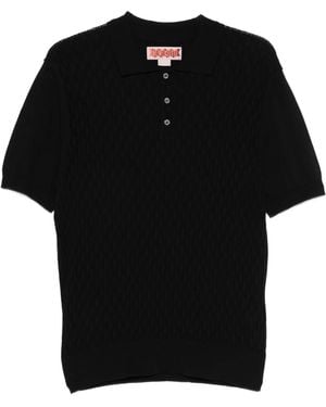 Baracuta Pattern Stitch Ss Polo - Black