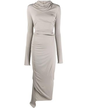 ANDREADAMO Asymmetrische Midi-Jurk - Grijs