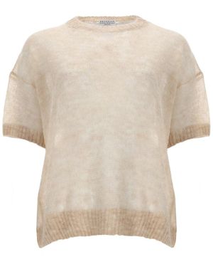 Brunello Cucinelli Knitted Crew Neck Jumper - Natural