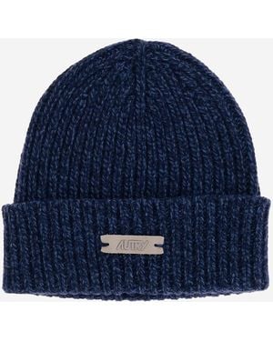 Autry Wool Beanie With Logo - Blue
