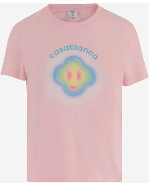 CASABLANCA Playful Logo Print Short-Sleeve T-Shirt - Pink